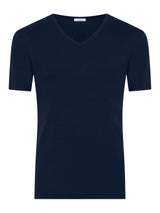 Thermo Cotton - Maglietta scollo V a manica corta in caldo cotone Blu Uomo - Ragno
