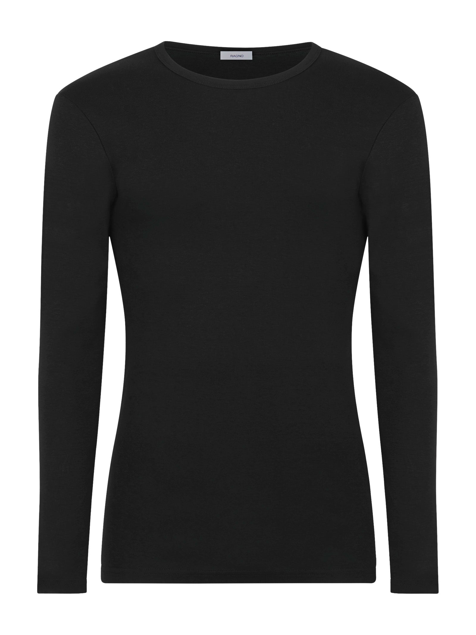 Thermo Cotton - Maglietta girocollo a manica lunga in caldo cotone  Neri Uomo - Ragno