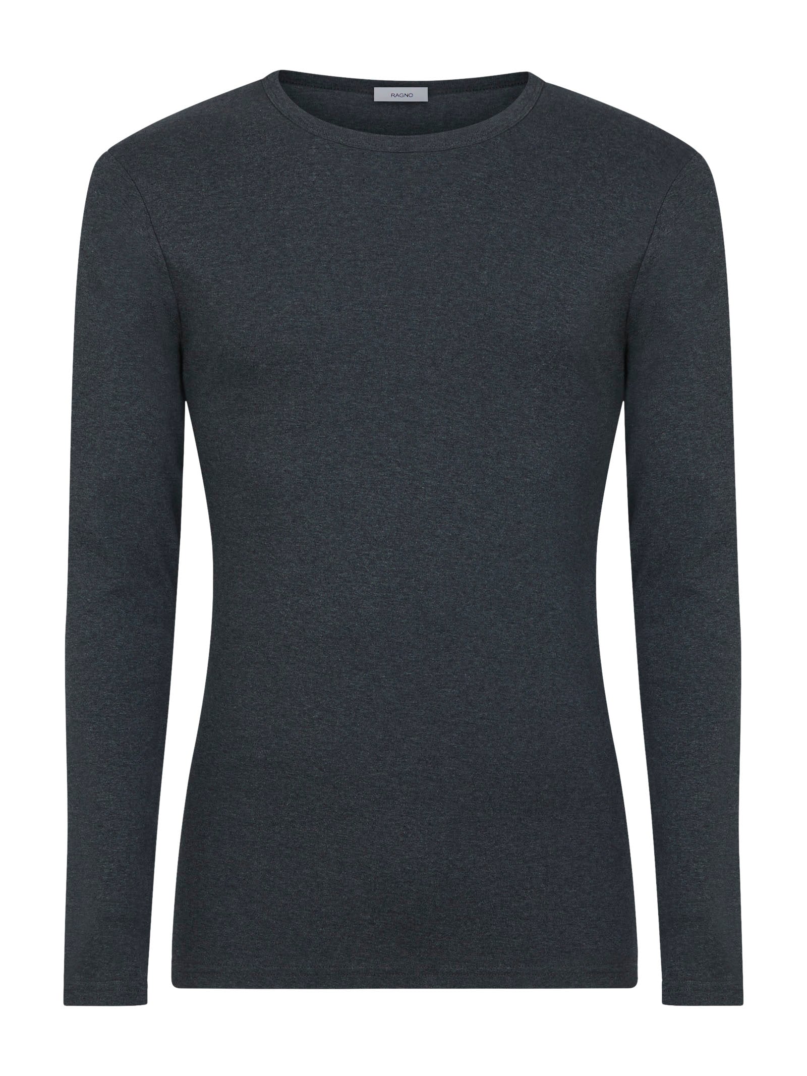 Thermo Cotton - Maglietta girocollo a manica lunga in caldo cotone  Neri Uomo - Ragno