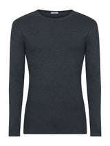 Thermo Cotton - Maglietta girocollo a manica lunga in caldo cotone Neri Uomo - Ragno