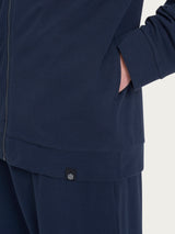 Pigiama a tuta in Eco Cotton Piquet Stretch Blu Uomo - Ragno