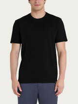 T-shirt girocollo in jersey di cotone Neri Uomo - Ragno