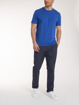 T-shirt girocollo in jersey di cotone Blu Uomo - Ragno