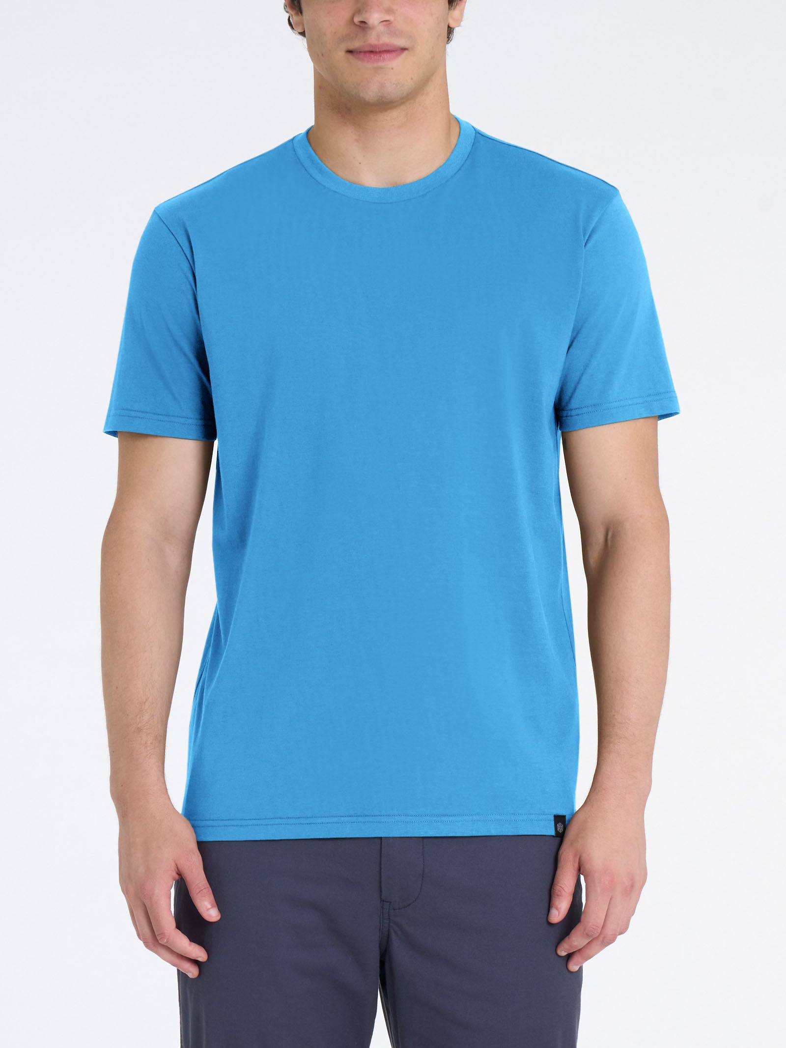 T-shirt girocollo in jersey di cotone Azzurri Uomo - Ragno