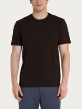 T-shirt girocollo in jersey di cotone Marroni Uomo - Ragno