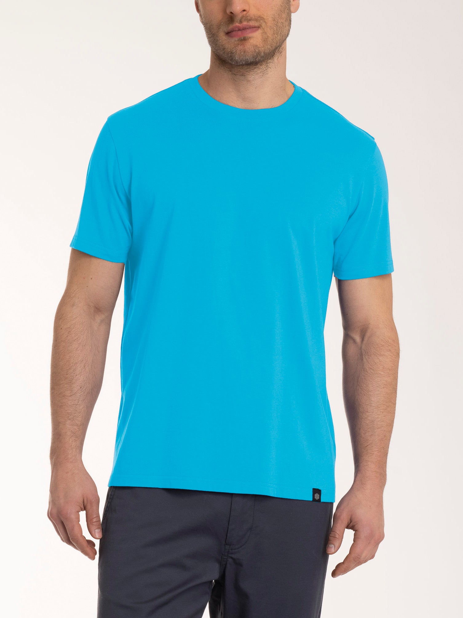 T-shirt girocollo in jersey di cotone Azzurri Uomo - Ragno