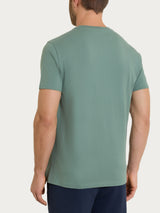 T-shirt girocollo in jersey di cotone Verdi Uomo - Ragno