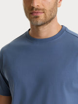 T-shirt girocollo in jersey di cotone Blu Uomo - Ragno