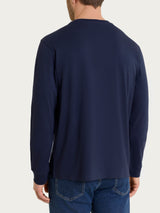 Maglietta a manica lunga in Heavy Duty Jersey Blu Uomo - Ragno