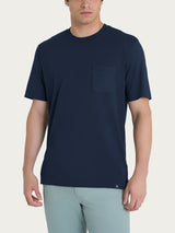 T-shirt girocollo in jersey di cotone Blu Uomo - Ragno