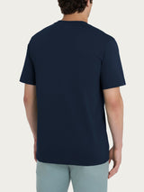 T-shirt girocollo in jersey di cotone Blu Uomo - Ragno