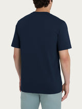 T-shirt girocollo con taschino in jersey di cotone Blu Uomo - Ragno