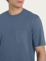 T-shirt girocollo con taschino in jersey di cotone Neri Uomo - Ragno