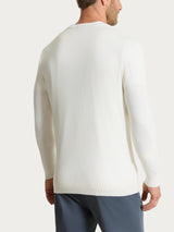 Pull scollo a V a manica lunga in Summertime Bianchi Uomo - Ragno