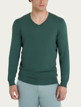 Pull scollo a V a manica lunga in Summertime Verdi Uomo - Ragno