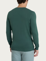 Pull scollo a V a manica lunga in Summertime Verdi Uomo - Ragno