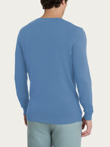 Pull scollo a V a manica lunga in Summertime Blu Uomo - Ragno
