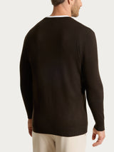 Pull scollo a V a manica lunga in Summertime Marroni Uomo - Ragno