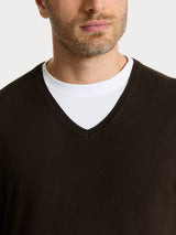 Pull scollo a V a manica lunga in Summertime Marroni Uomo - Ragno