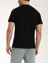 T-shirt girocollo con taschino in slub jersey di cotone Neri Uomo - Ragno