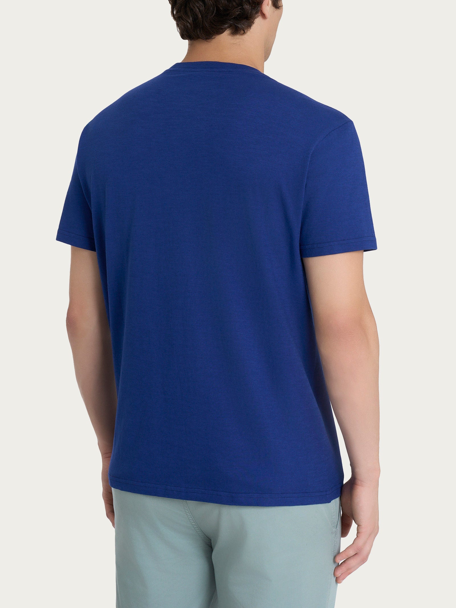 T-shirt girocollo in jersey di cotone Blu Uomo - Ragno