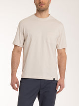 T-shirt girocollo con taschino in slub jersey di cotone Bianchi Uomo - Ragno