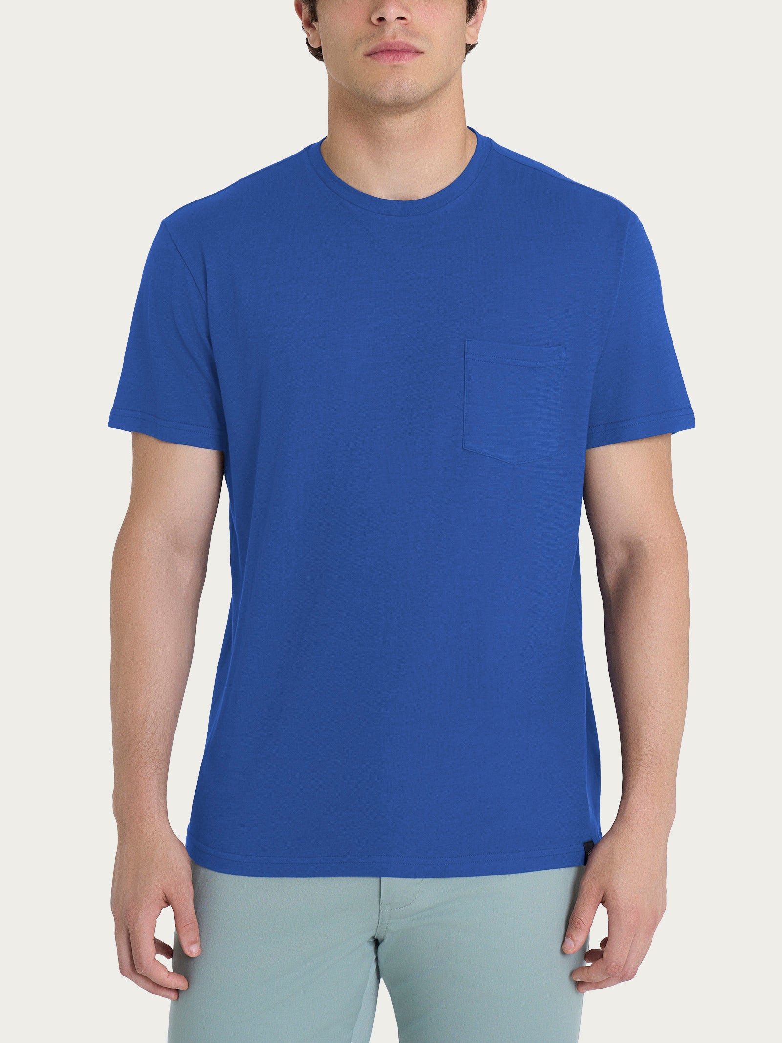 T-shirt girocollo in jersey di cotone Blu Uomo - Ragno