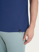 T-shirt girocollo con taschino in slub jersey di cotone Blu Uomo - Ragno
