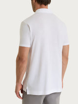 Polo tinta unita in Slub Jersey di Cotone Bianchi Uomo - Ragno