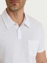 Polo tinta unita in Slub Jersey di Cotone Bianchi Uomo - Ragno