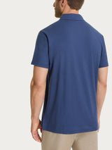 Polo tinta unita in Slub Jersey di Cotone Blu Uomo - Ragno