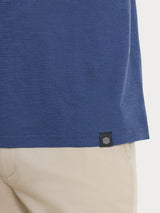 Polo tinta unita in Slub Jersey di Cotone Blu Uomo - Ragno