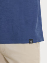 Polo tinta unita in Slub Jersey di Cotone Blu Uomo - Ragno