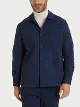 Giacca Utility in Raw twill di Cotone Blu Uomo - Ragno