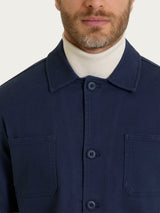 Giacca Utility in Raw twill di Cotone Blu Uomo - Ragno