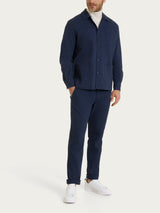 Giacca Utility in Raw twill di Cotone Blu Uomo - Ragno