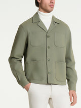 Giacca Utility in Raw twill di Cotone Verdi Uomo - Ragno