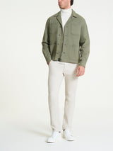 Giacca Utility in Raw twill di Cotone Verdi Uomo - Ragno