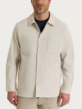 Shacket in Raw twill di Cotone Bianchi Uomo - Ragno