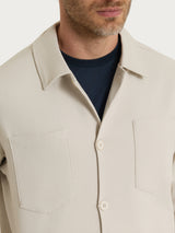 Shacket in Raw twill di Cotone Bianchi Uomo - Ragno