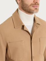 Shacket in Raw twill di Cotone Marroni Uomo - Ragno