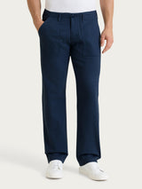 Pantalone Explorer in Raw Twill di Cotone Blu Uomo - Ragno