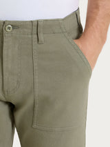 Pantalone Explorer in Raw Twill di Cotone Verdi Uomo - Ragno