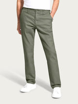 Pantalone chino in Raw Twill di Cotone Verdi Uomo - Ragno
