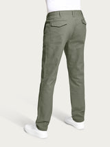 Pantalone chino in Raw Twill di Cotone Verdi Uomo - Ragno