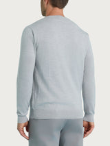 Pull con scollo a V in maglia unita in Merino Soft Neri Uomo - Ragno