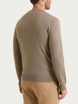 Pull con scollo a V in maglia unita in Merino Soft Marroni Uomo - Ragno