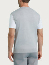 Pull smanicato con scollo a V in maglia unita in Merino Soft Neri Uomo - Ragno