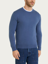 Pull girocollo a maglia unita in Merino Soft Azzurri Uomo - Ragno