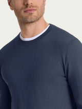 Pull girocollo a maglia unita in Merino Soft Viola Uomo - Ragno
